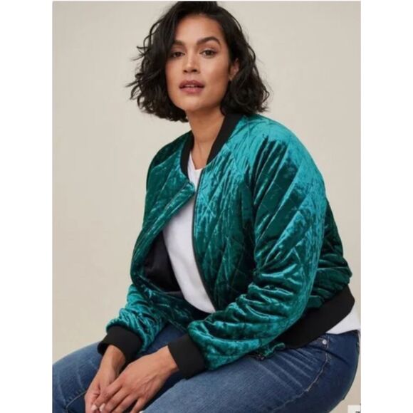 Torrid Velvet Bomber Quilted Jacket SZ 5 - Picture 1 of 8